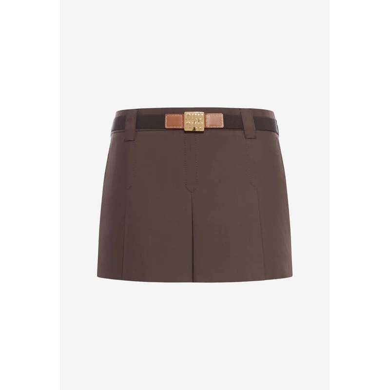 Panama Pleated Mini Skirt