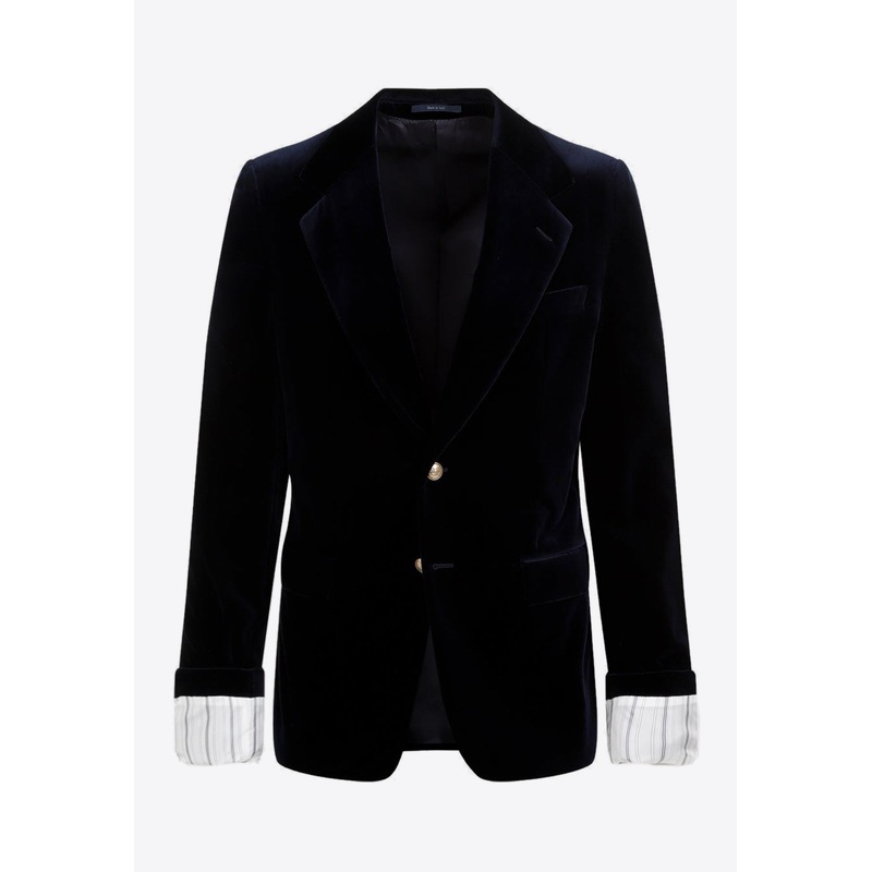 Single-Breasted Velvet Blazer