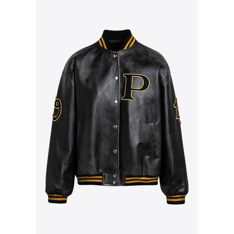 Vintage Leather Bomber Jacket