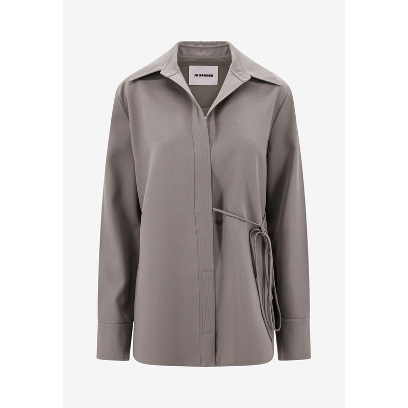 Wool Long-Sleeved Wrap Shirt