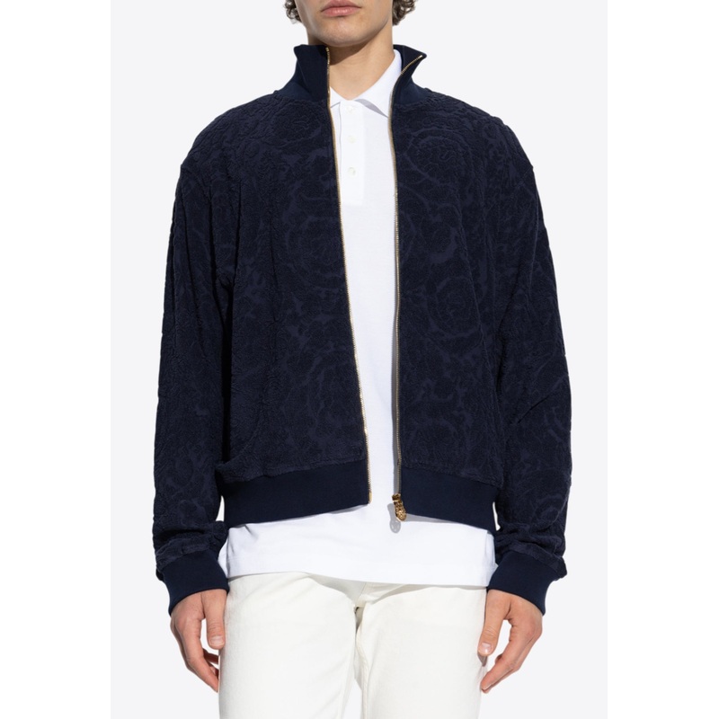 Barocco Jacquard Towel Zip-Up Sweatshirt
