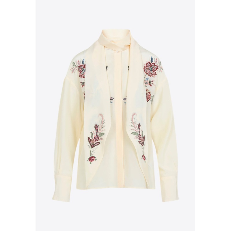 Floral-Embroidered Shirt