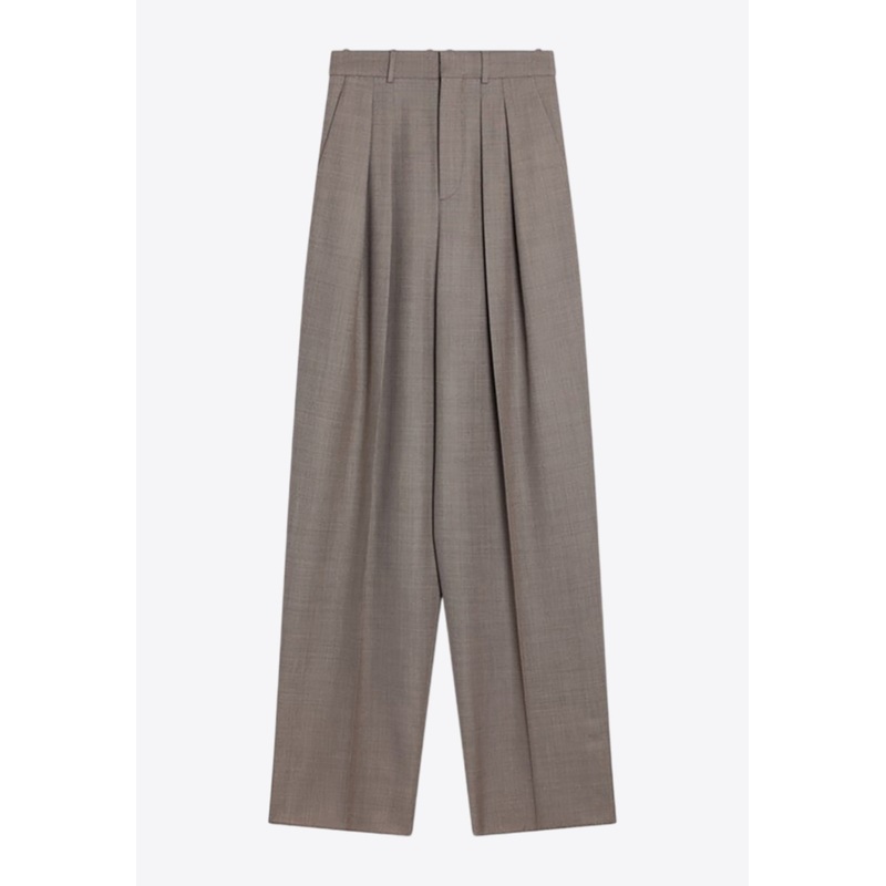 High-Rise Wide-Leg Wool Pants