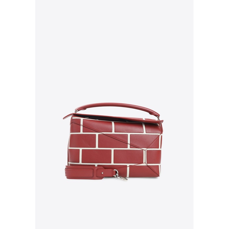 Large Brick Puzzle Edge Shoulder Bag