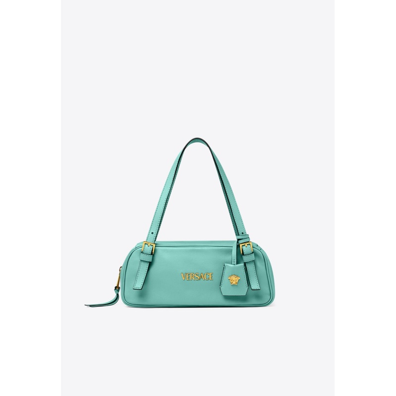 Logo Tag Leather Shoulder Bag