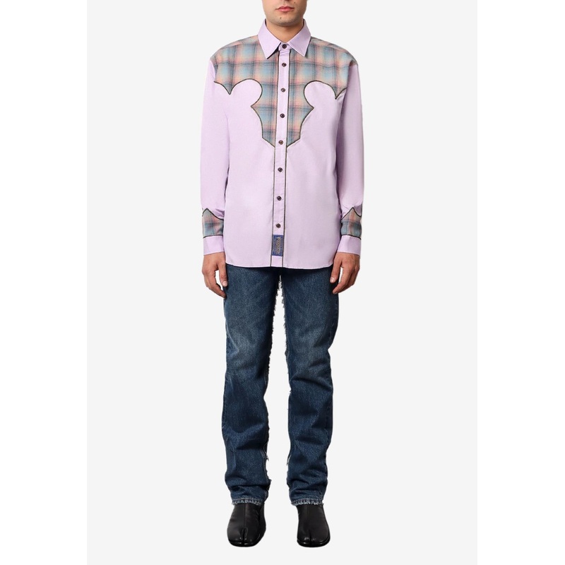Madras-Motif Inserts Shirt