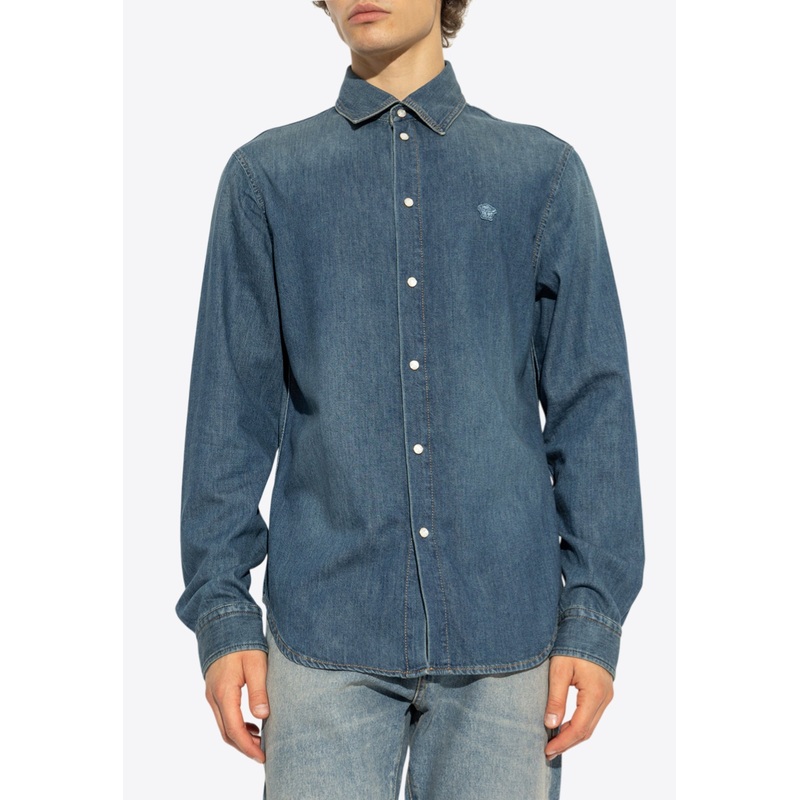 Medusa-Patch Denim Shirt
