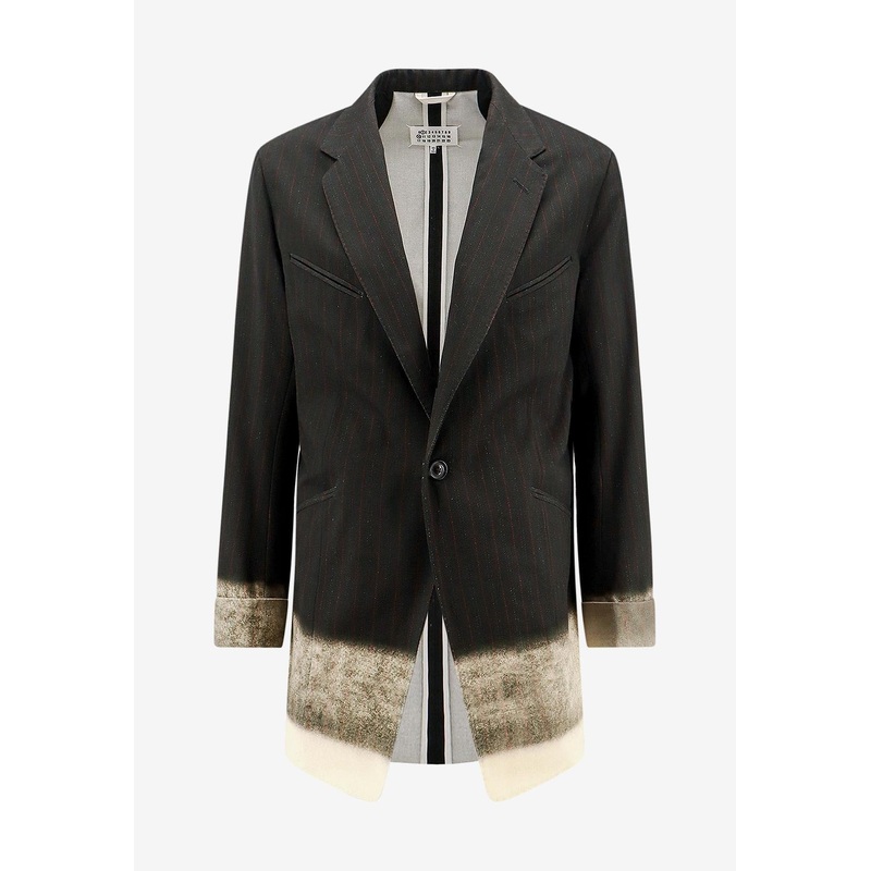 Pinstripe Single-Breasted Blazer