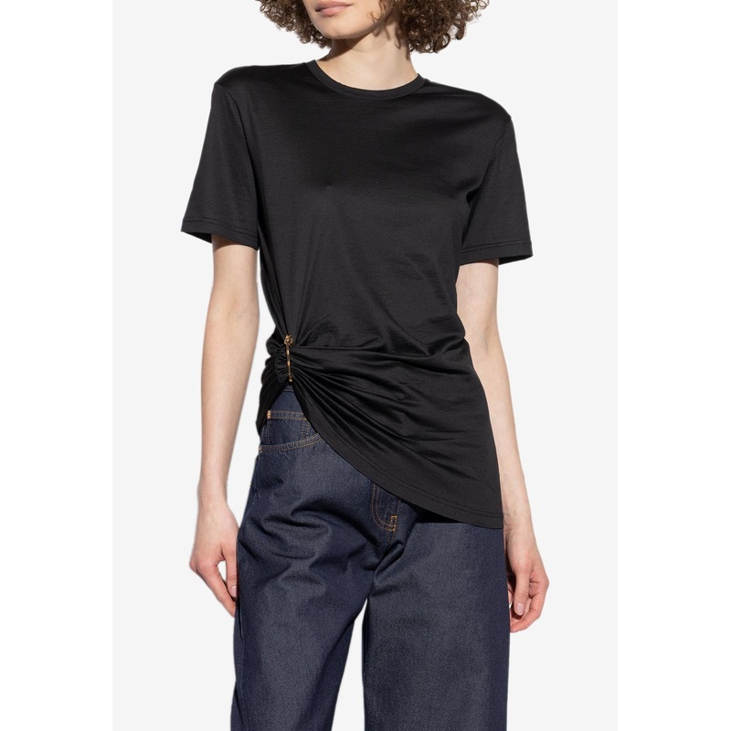 Safety Pin Draped Crewneck T-shirt