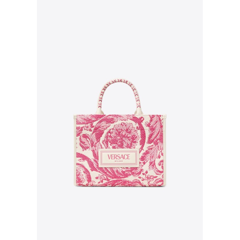 Small Athena Barocco Raffia Tote Bag