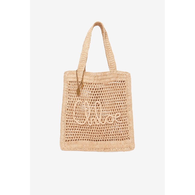 Summer Banana Tote Bag in Raffia