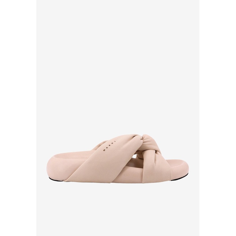 Twisted-Bands Padded Leather Sandals