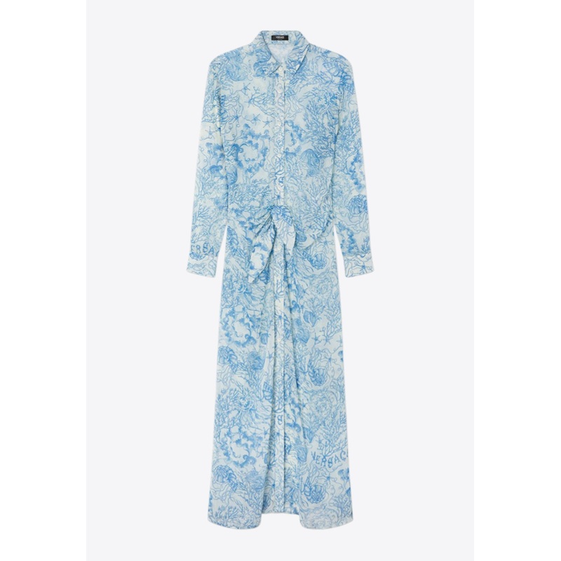 Underwater Barocco Cover-Up Shirt Dress