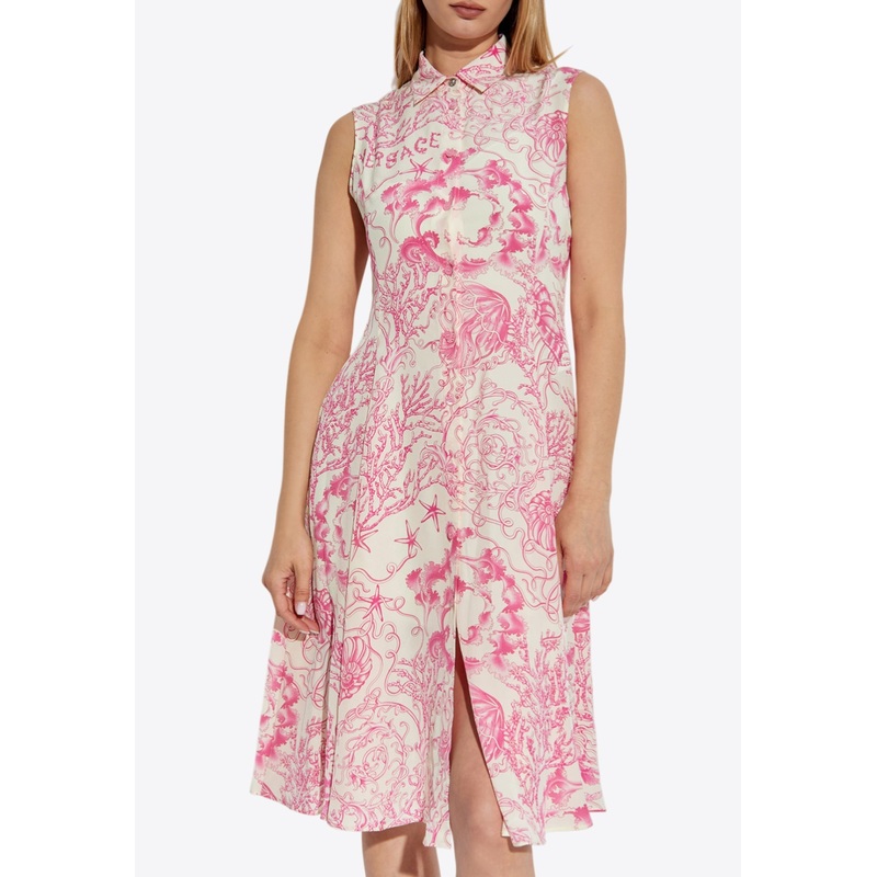 Underwater Barocco Midi Shirt Dress