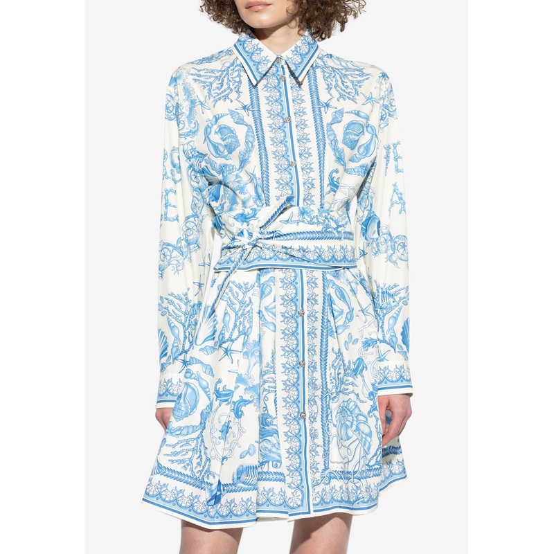 Underwater Barocco Mini Shirt Dress