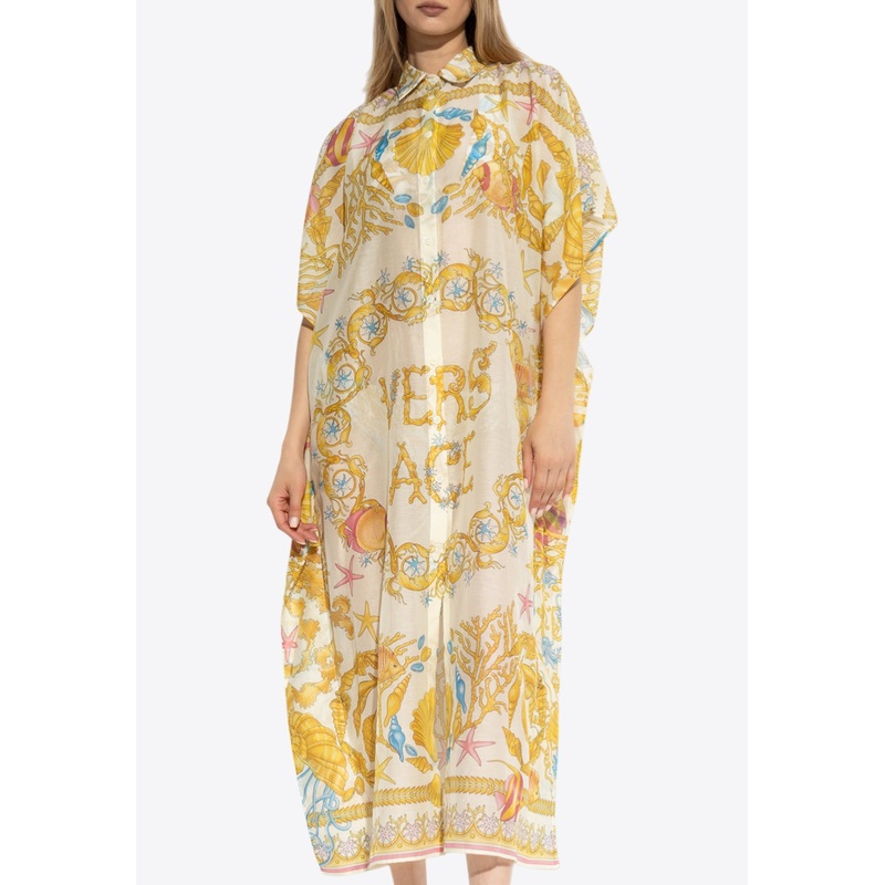 Underwater Barocco Print Cover-Up Dress