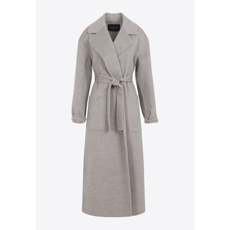 Belted Wool and Cashmere Wool