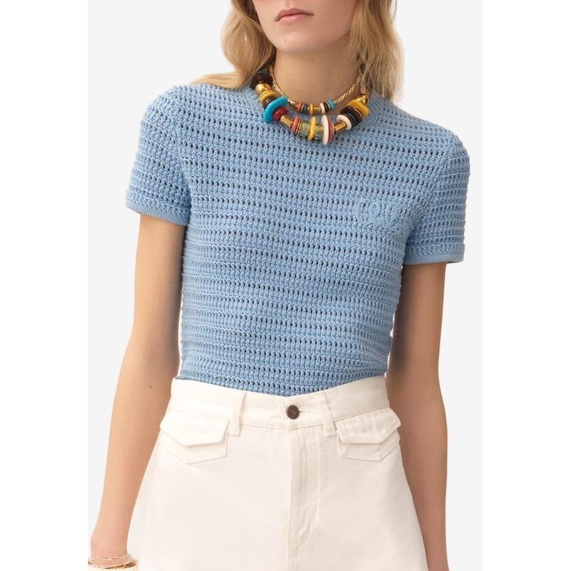 Crochet Knit Logo Top