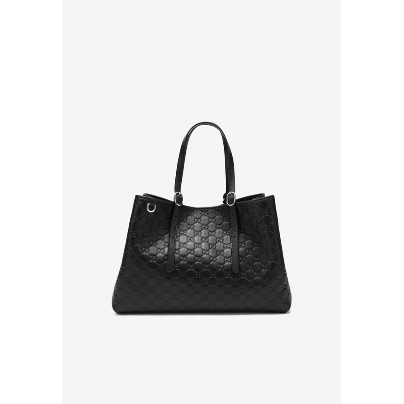 Large GG Embossed Leather Shoulder Bag