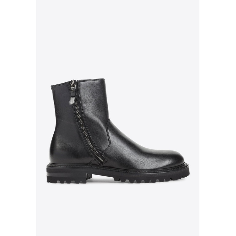 Leather Zip Ankle Boots