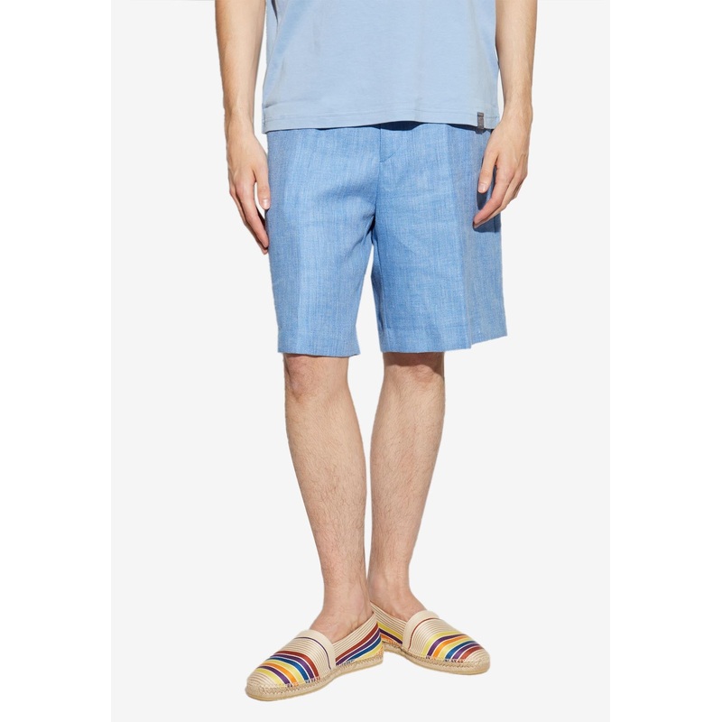 Linen-Blend Bermuda Shorts