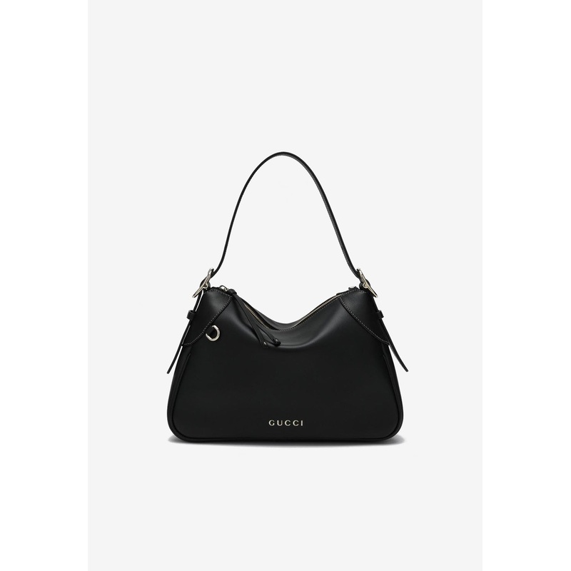 Medium GG Logo Leather Shoulder Bag