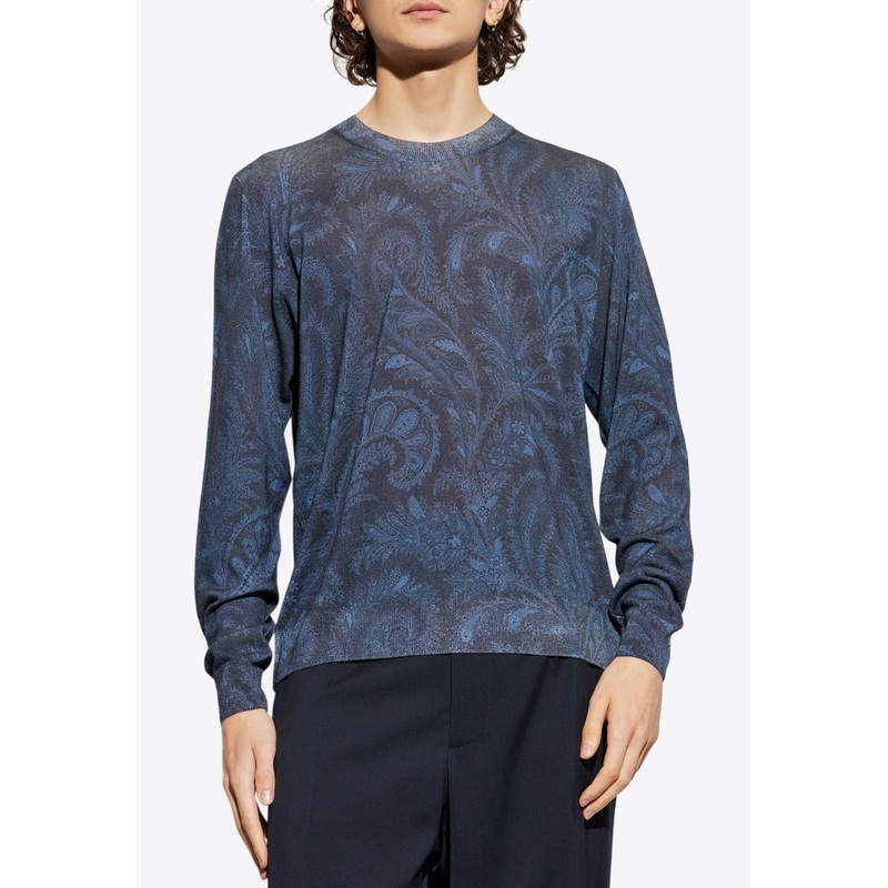 Paisley Print Long-Sleeved T-shirt