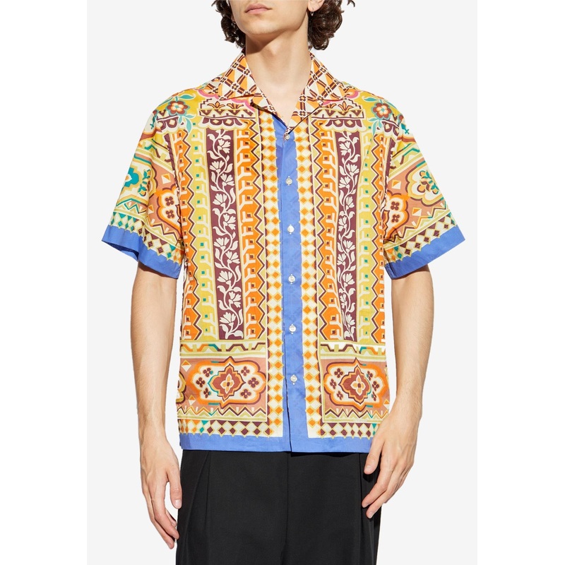 Printed Silk Bowling Shirt