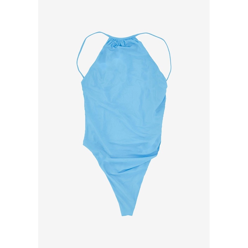 Ruched Open-Back One-Piece Swimsuit