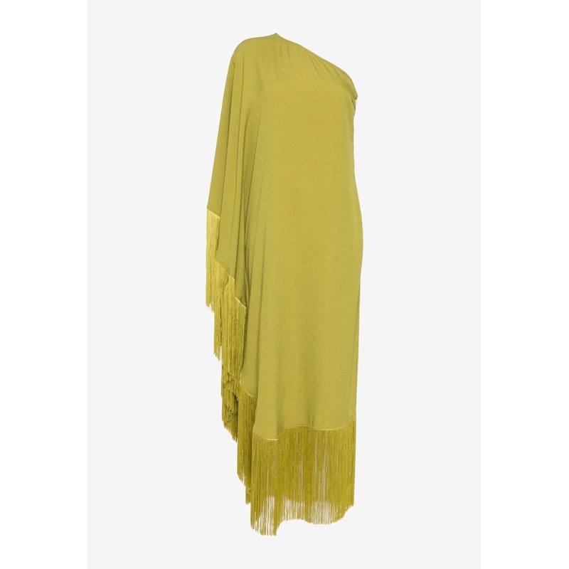 Spritz One-Shoulder Fringed Maxi Dress