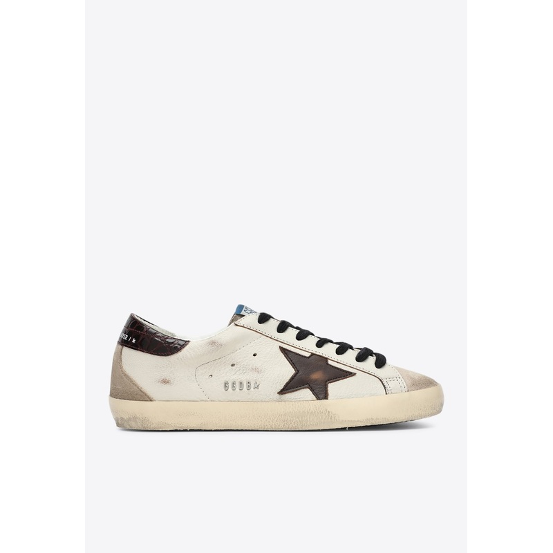 Super-Star Leather Sneakers with Suede Star Patch