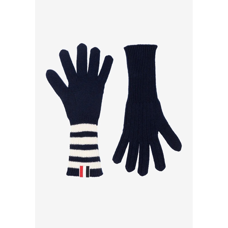 4-bar Stripes Cashmere Gloves