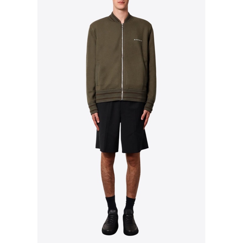 4G Logo Print Wool Bomber Jacket