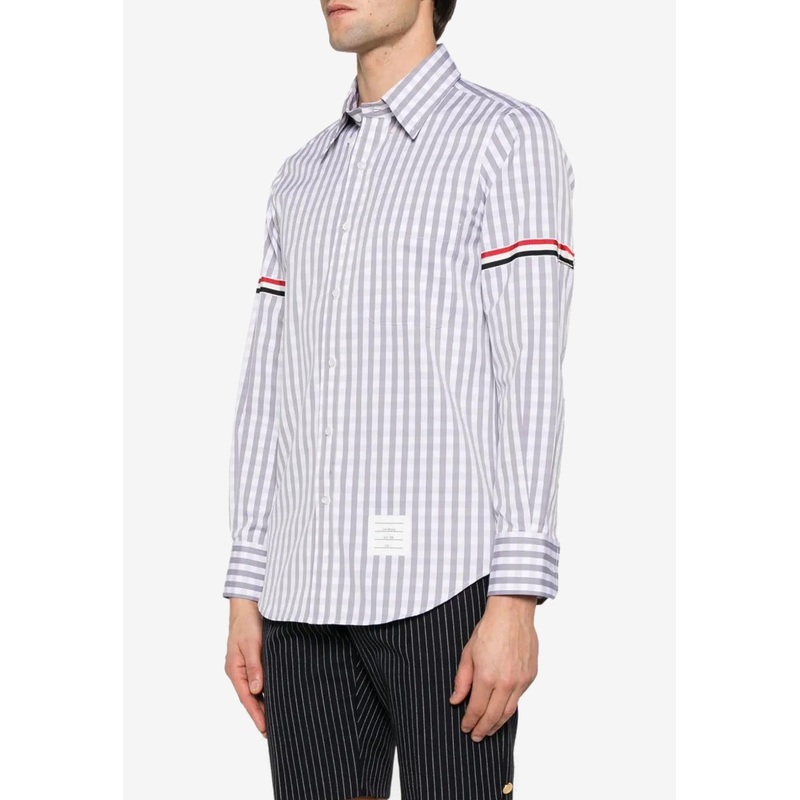 Gingham Check Long-Sleeved Poplin Shirt