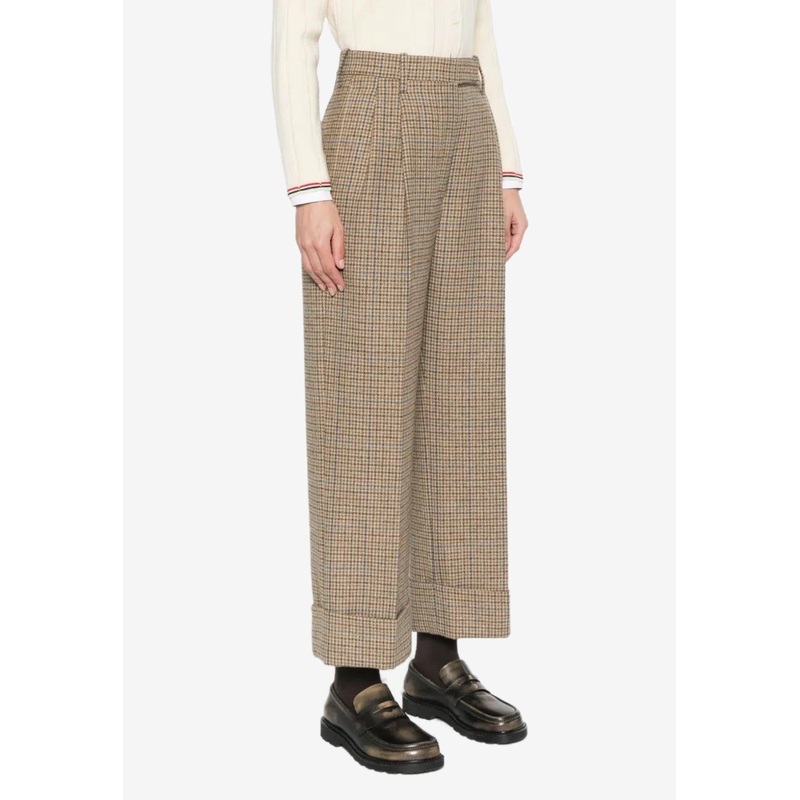 Gunclub Check High-Waist Cropped Pants