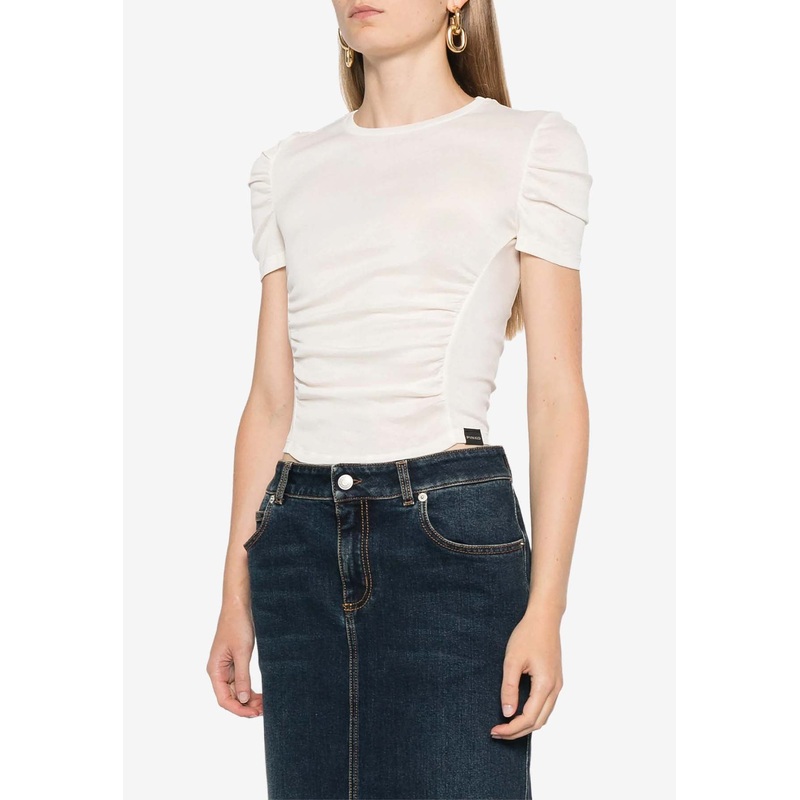 Martello Semi-Sheer Ruched Top
