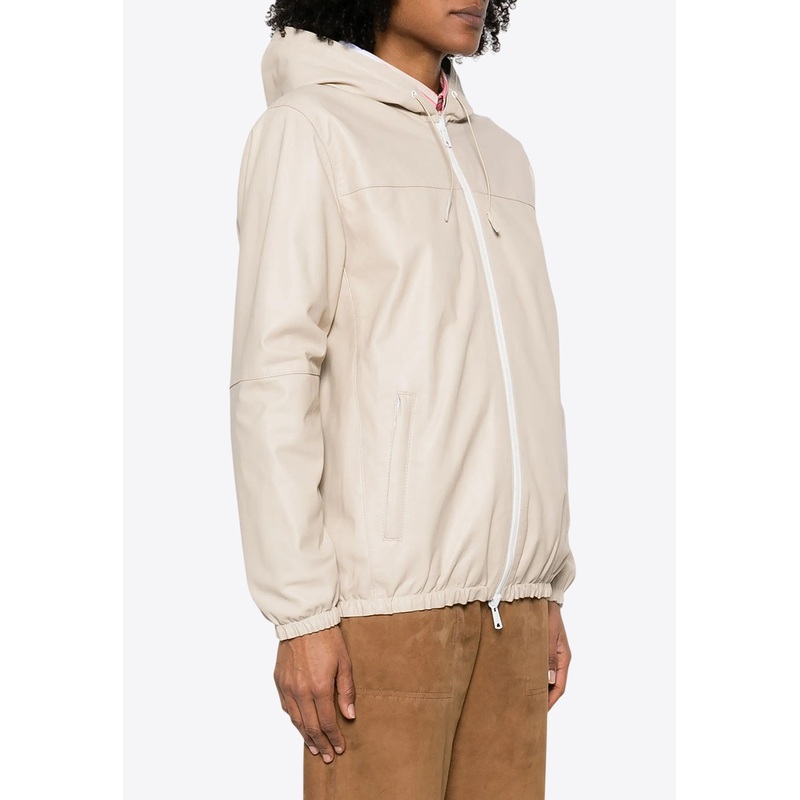 Mitra Reversible Leather Zip-Up Jacket