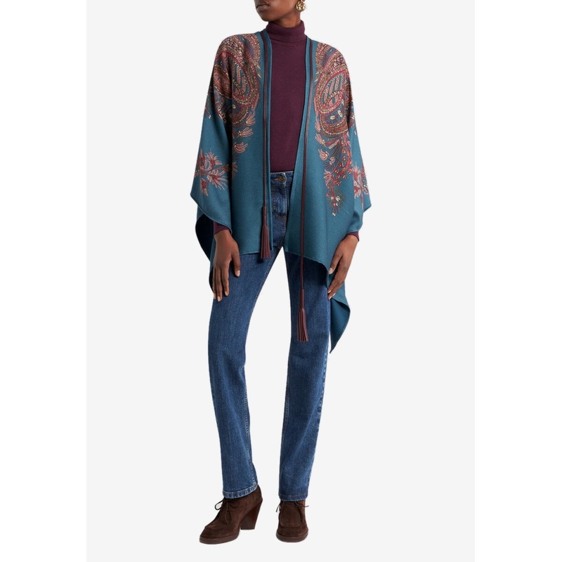 Paisley Jacquard Twill Cape
