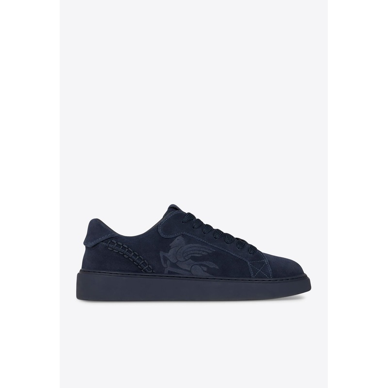 Pegaso Embossed Suede Low-Top Sneakers