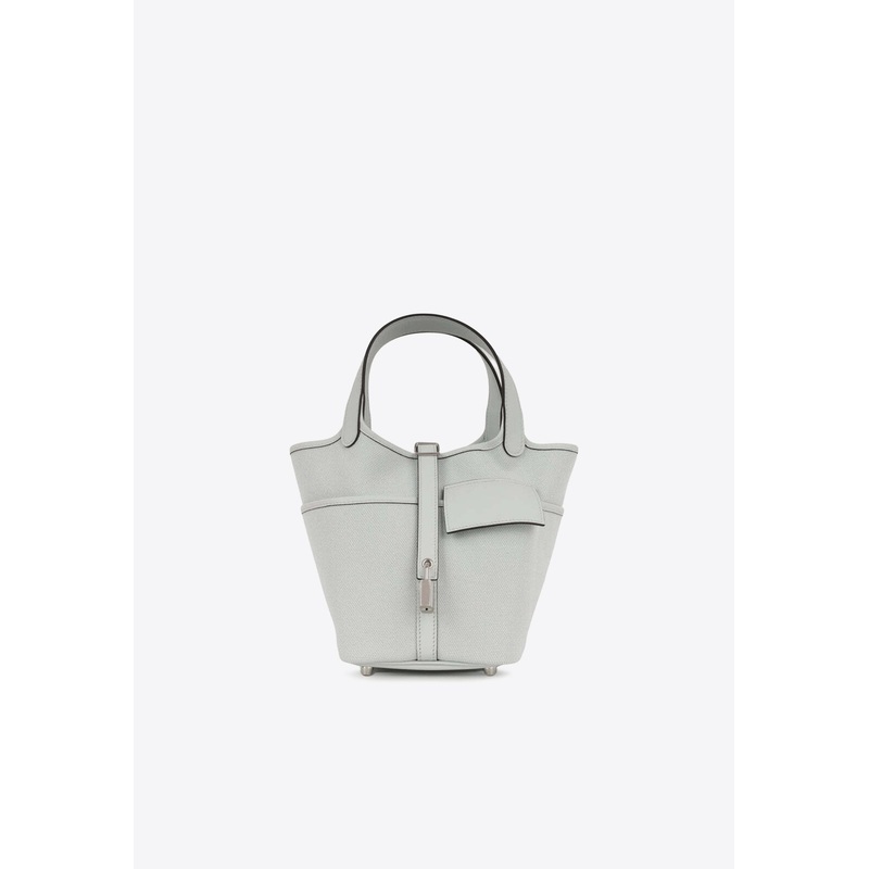 Picotin Cargo 18 in Gris Platine Toile Goeland and Swift with Palladium Hardware