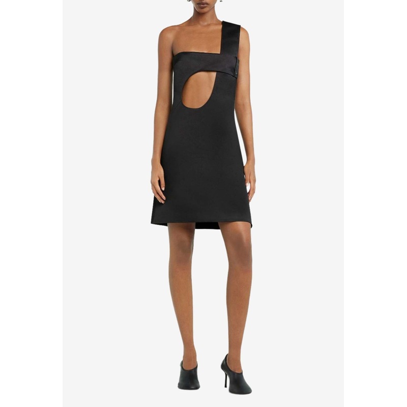 Satin Cut-Out Mini Dress