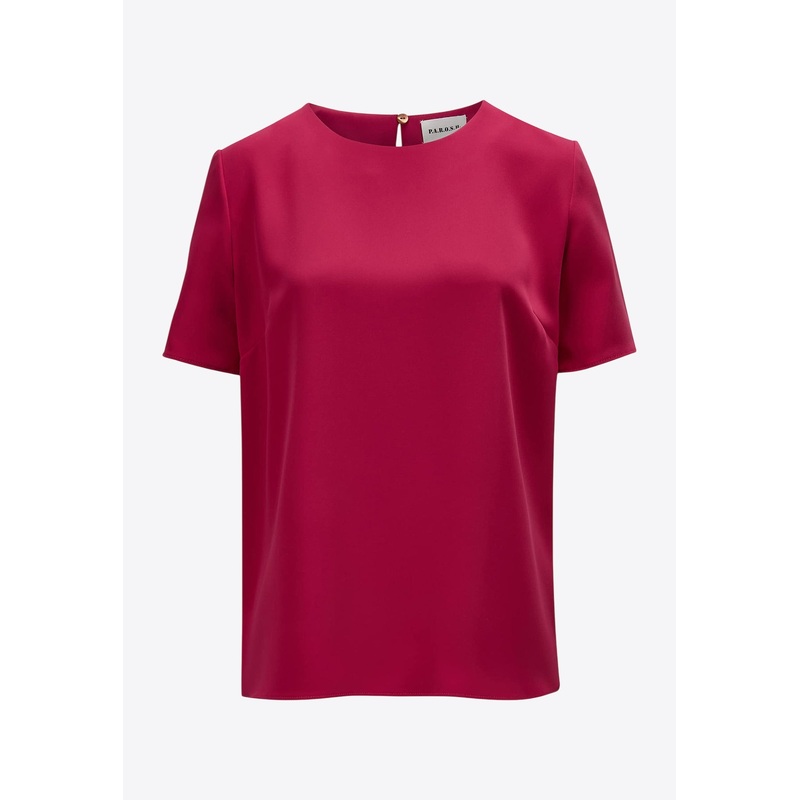 Short-Sleeved Crewneck Blouse