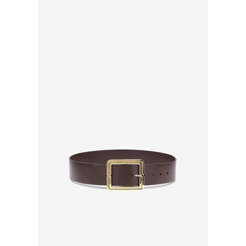 Square-Buckle Leather Belt