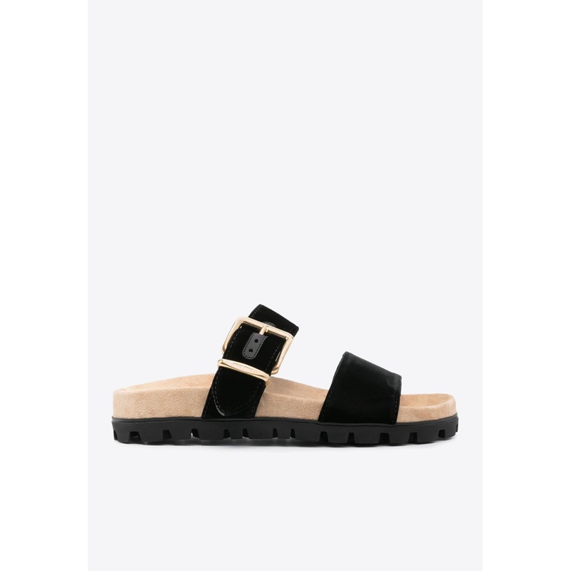 Suede Buckle Sandals