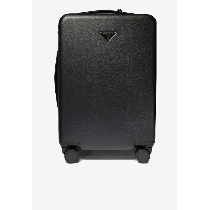 Triangle Logo Leather Suitcase