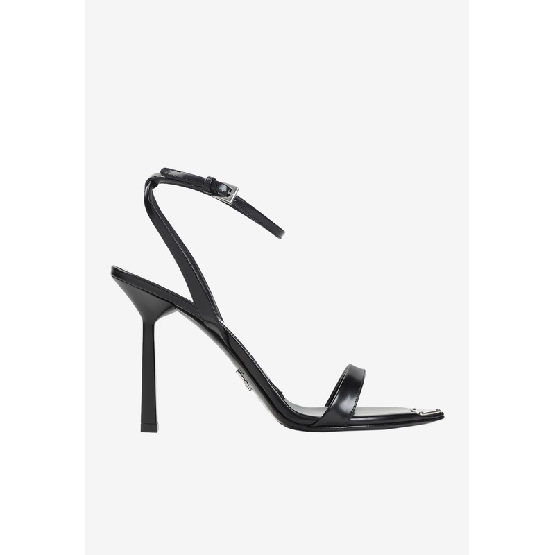 100 Triagnle-Logo Leather Sandals