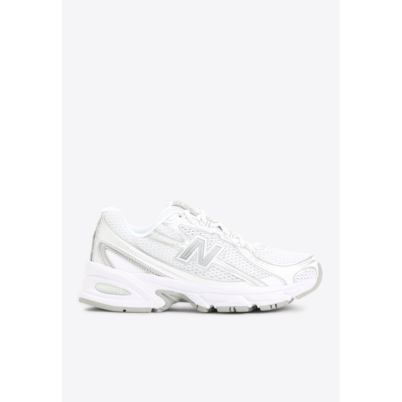 740 Low-Top Sneakers in White, Silver Metallic and Reflection