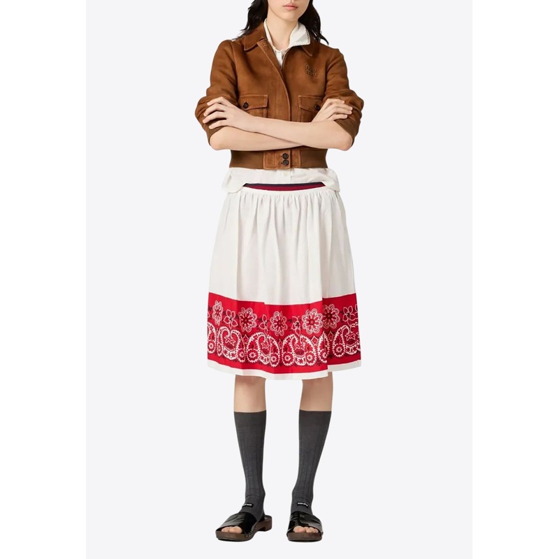 Bandana Print Poplin Skirt