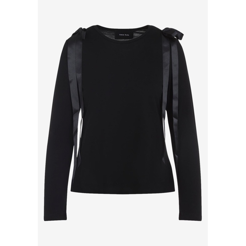 Bow Ribbon Tail Long-Sleeved T-shirt