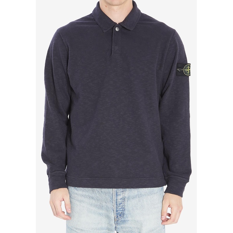 Compass Patch Long-Sleeved Polo T-shirt